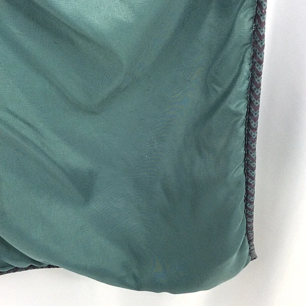 1 Pair Quilted Boho King Size Pillow Sham Set of 2 Teal Brown